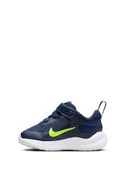 Nike Navy Blue Volt Infant Revolution 7 Trainers - Image 2 of 9