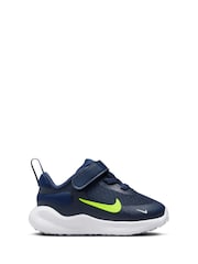 Nike Navy Blue Volt Infant Revolution 7 Trainers - Image 3 of 9