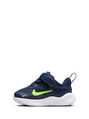 Nike Navy Blue Volt Infant Revolution 7 Trainers - Image 4 of 9