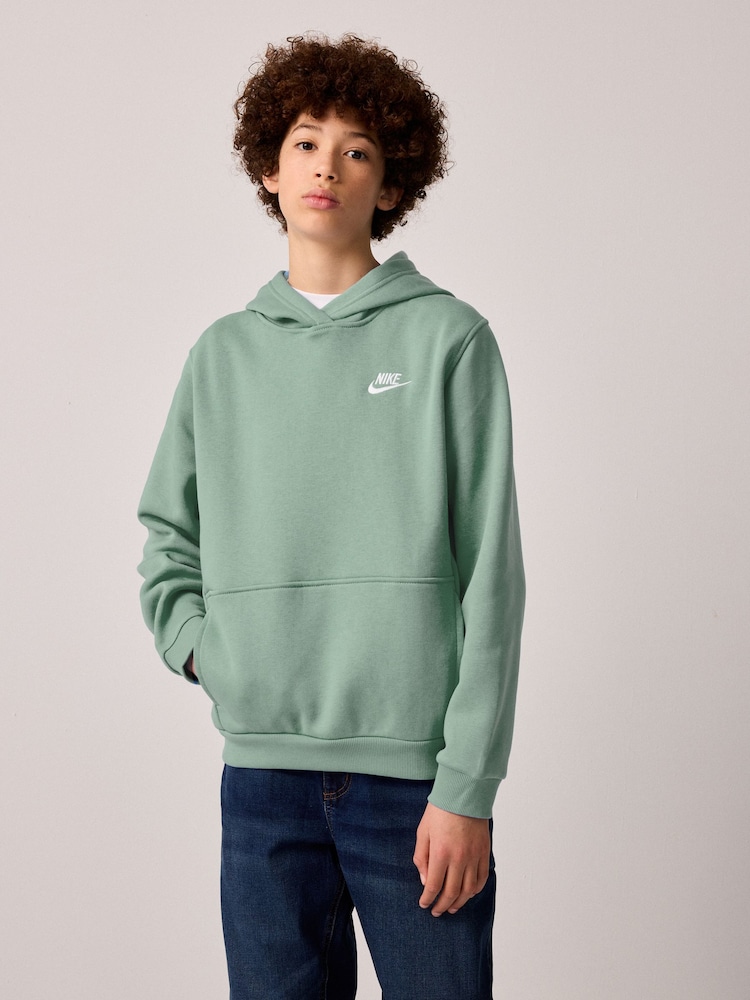 Зеленый с принтом пара - Худи из флиса Nike Club - Изображение 1 из 1