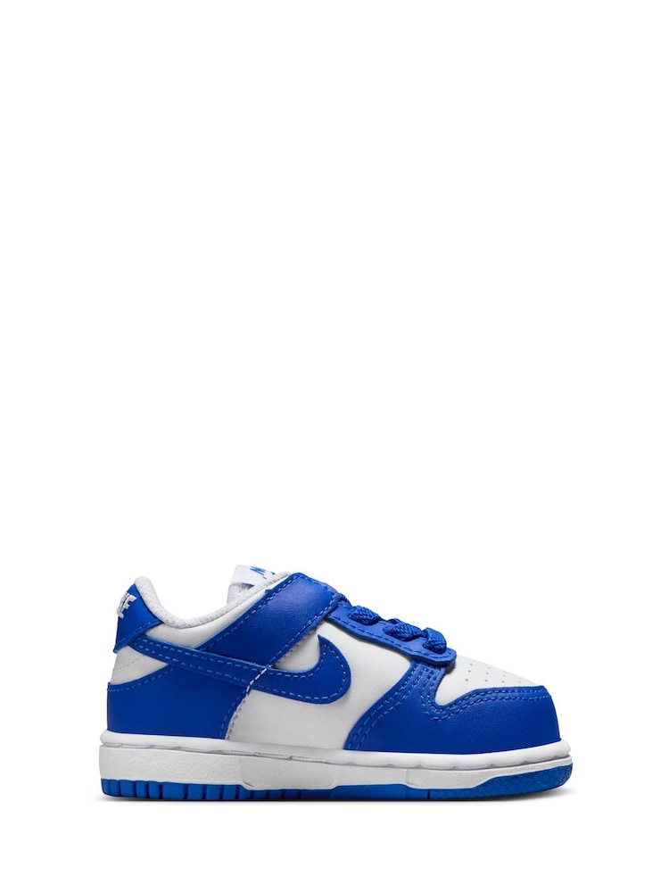 Nike White/Hyper Royal Blue Low Infant Dunk Trainers - Image 3 of 9
