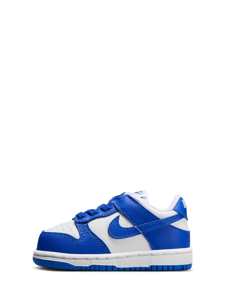 Nike White/Hyper Royal Blue Low Infant Dunk Trainers - Image 4 of 9