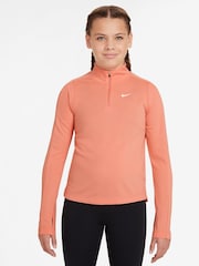 Nike Apricot Orange Dri-FIT Long Sleeve Half Zip Top - Image 1 of 3