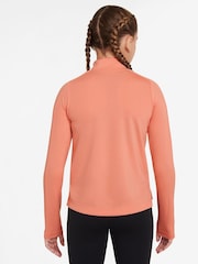 Nike Apricot Orange Dri-FIT Long Sleeve Half Zip Top - Image 2 of 3