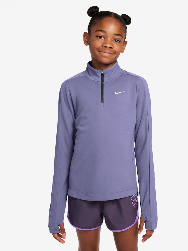 Morado amatista - Top de manga larga con media cremallera Dri-FIT de Nike - Imagen 1 de 3