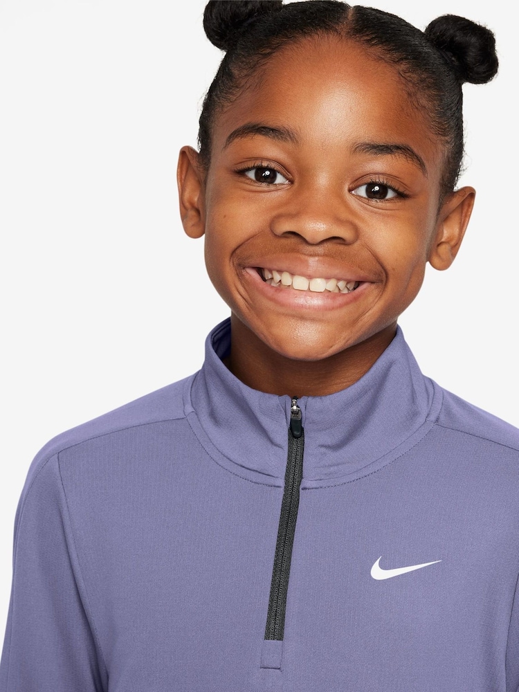 Morado amatista - Top de manga larga con media cremallera Dri-FIT de Nike - Imagen 3 de 3