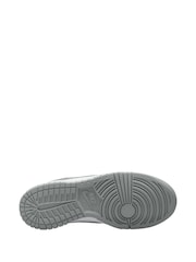 Gris humo/Blanco - Nike Youth Dunk Bajo Trainers - Imagen 4 de 4