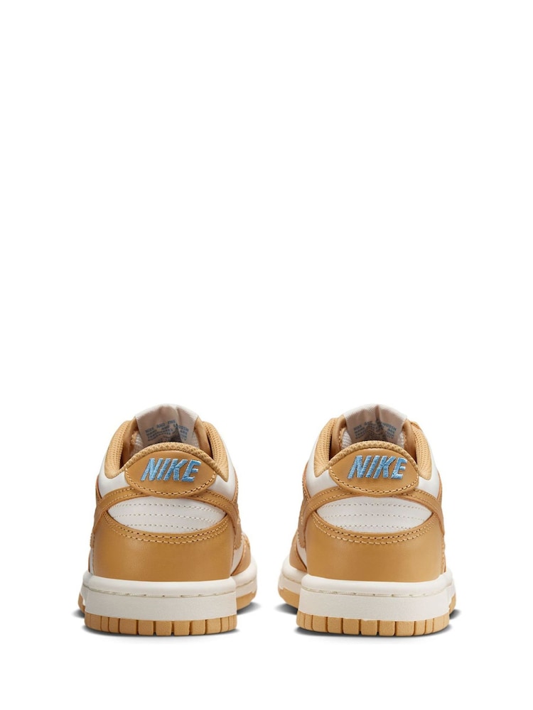 Nike Honeycomb Gold and White Youth Dunk Low Trainers - Image 7 of 10