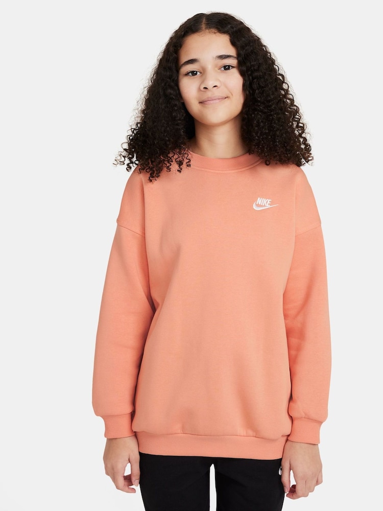 Nike Apricot Orange Oversized Club Fleece Sweatshirt - Image 1 of 3