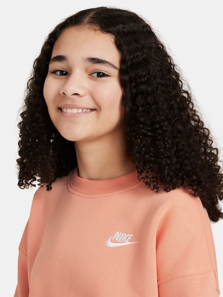 Nike Apricot Orange Oversized Club Fleece Sweatshirt - Image 3 of 3