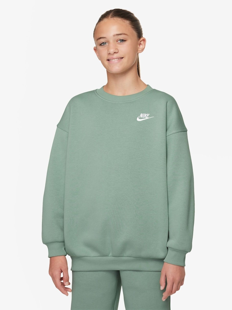 Nike Steam Green Oversized Club Fleece Sweatshirt - Image 1 of 3 Nike Steam Green Oversized Club Fleece Sweatshirt - Image 1 of 3