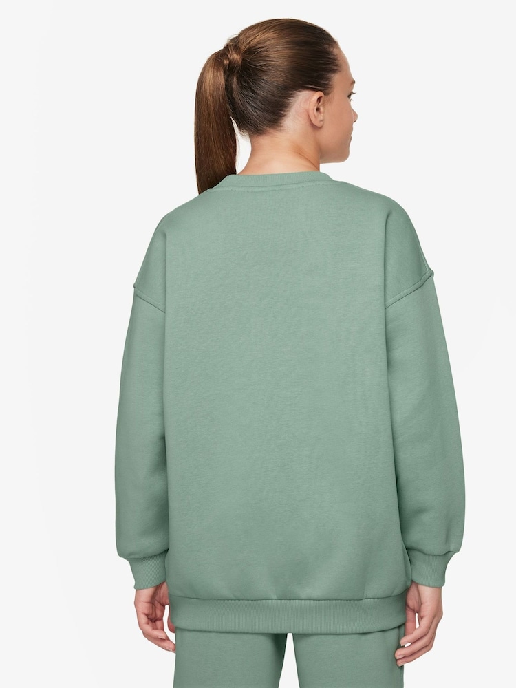 Nike Steam Green Oversized Club Fleece Sweatshirt - Image 2 of 3 Nike Steam Green Oversized Club Fleece Sweatshirt - Image 2 of 3