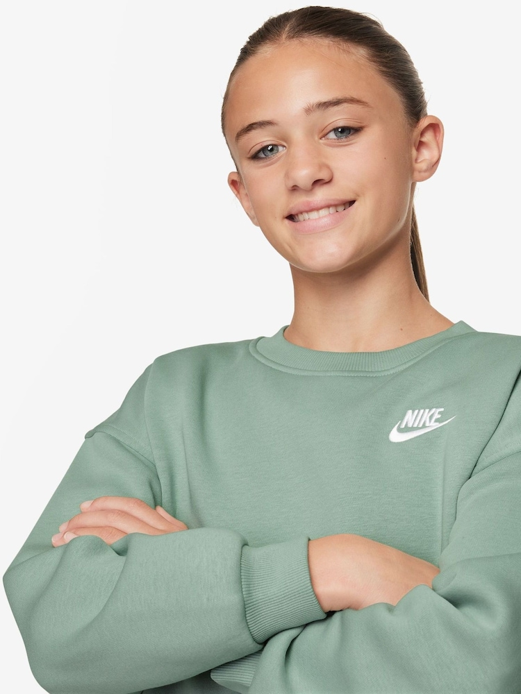 Nike Steam Green Oversized Club Fleece Sweatshirt - Image 3 of 3