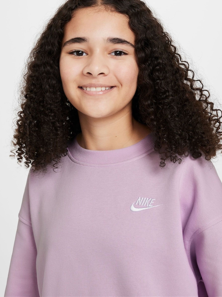 Nike Doll Lilac Oversized Club Fleece Sweatshirt - Image 3 of 3