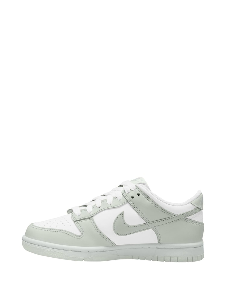 Nike White/Silver Grey Youth Dunk Low Trainers - Image 2 of 4