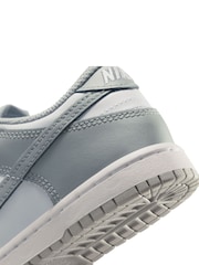 Nike Smoke Grey/White Junior Dunk Low Shoes - Image 10 of 10