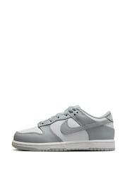 Nike Smoke Grey/White Junior Dunk Low Shoes - Image 2 of 10