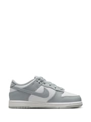 Nike Smoke Grey/White Junior Dunk Low Shoes - Image 3 of 10