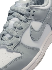 Nike Smoke Grey/White Junior Dunk Low Shoes - Image 9 of 10