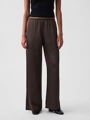 Braun - Gap Satin Easy Wide-Leg Trousers - Bild 1 von 5