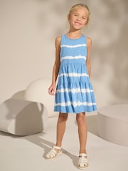 Blue Tie Dye Strappy Summer Dress (3-16yrs) - Image 2 of 4