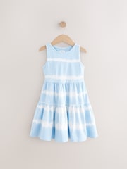 Albastru model tie dye - Rochie de vară cu bretele (3-16ani) - Imaginea 5 din 8