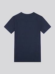 أزرق - U.S. Polo Assn. Boys Blue Signature Arch Print 100% Cotton T-Shirt - صورة 6 من 7