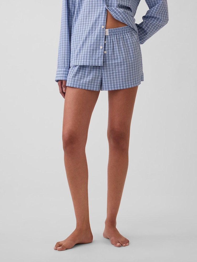 Blau - Gap Poplin Pyjamas Boxer Shorts - Bild 1 von 5