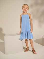 Blue Stripe Strappy Halter Summer Dress (3-16yrs) - Image 2 of 8