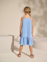 Blue Stripe Strappy Halter Summer Dress (3-16yrs) - Image 3 of 8