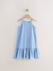 Blue Stripe Strappy Halter Summer Dress (3-16yrs) - Image 5 of 8