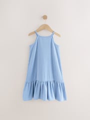 Blue Stripe Strappy Halter Summer Dress (3-16yrs) - Image 6 of 8