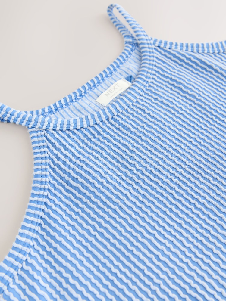 Blue Stripe Strappy Halter Summer Dress (3-16yrs) - Image 8 of 8