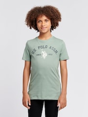 U.S. Polo Assn Green U.S. Polo Assn. Boys Blue Signature Arch Print 100% Cotton T-Shirt - Image 1 of 7