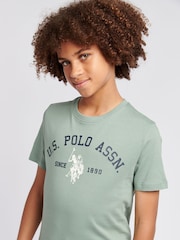 U.S. Polo Assn Green U.S. Polo Assn. Boys Blue Signature Arch Print 100% Cotton T-Shirt - Image 2 of 7