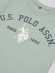 U.S. Polo Assn Green U.S. Polo Assn. Boys Blue Signature Arch Print 100% Cotton T-Shirt - Image 7 of 7