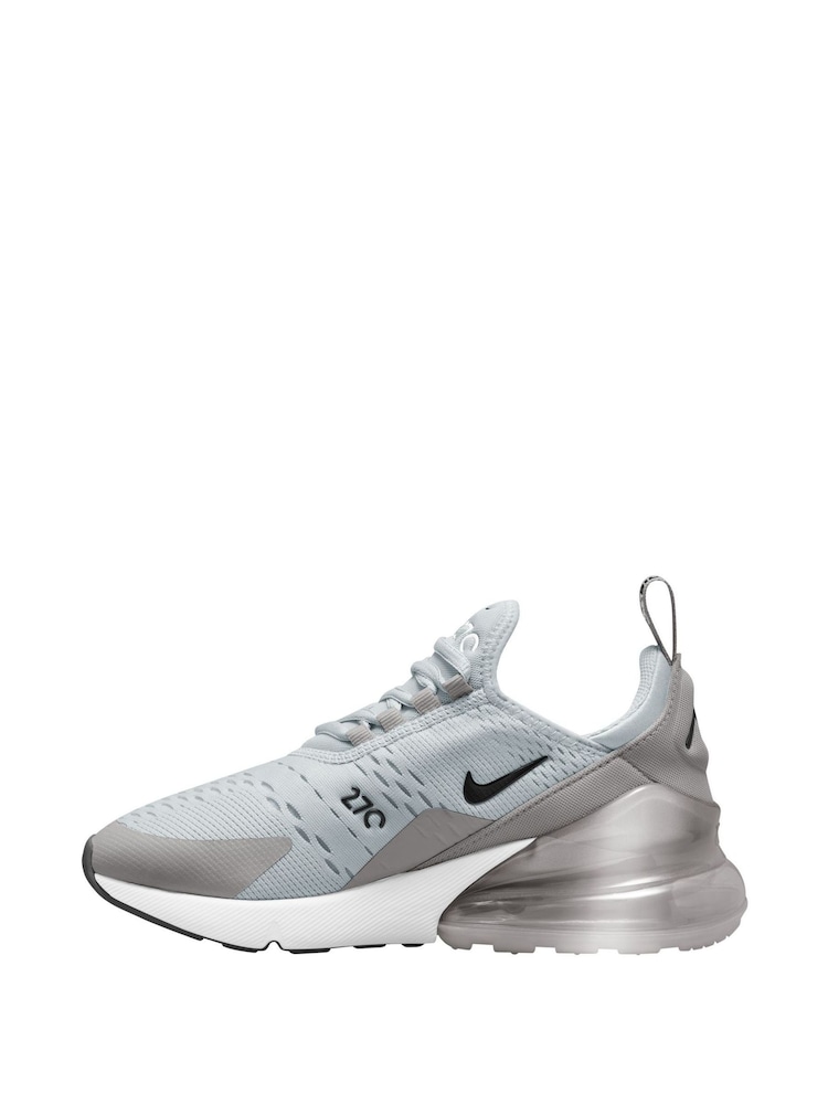 Nike Grey Silver Youth Air Max 270 Trainers - Image 2 of 3