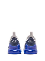 Nike Vast Grey Royal Blue Junior Air Max 270 Trainers - Image 4 of 8
