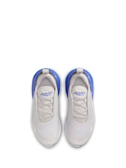 Nike Vast Grey Royal Blue Junior Air Max 270 Trainers - Image 5 of 8