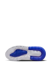 Nike Vast Grey Royal Blue Junior Air Max 270 Trainers - Image 6 of 8