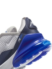 Nike Vast Grey Royal Blue Junior Air Max 270 Trainers - Image 8 of 8