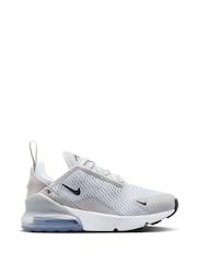 Nike Grey Silver Junior Air Max 270 Trainers - Image 1 of 10