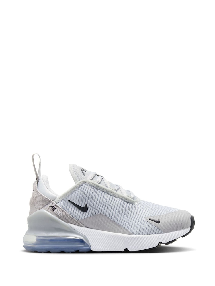 Nike Grey Silver Junior Air Max 270 Trainers - Image 1 of 10