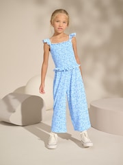 Blue/White Floral Jumpsuit (3-16yrs) - Image 1 of 7