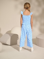 Blue/White Floral Jumpsuit (3-16yrs) - Image 2 of 7