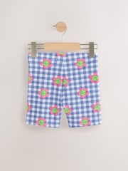 Blue Gingham Flower Cycle Shorts (3-16yrs) - Image 6 of 8