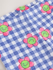 Blue Gingham Flower Cycle Shorts (3-16yrs) - Image 7 of 8