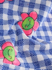 Blue Gingham Flower Cycle Shorts (3-16yrs) - Image 8 of 8