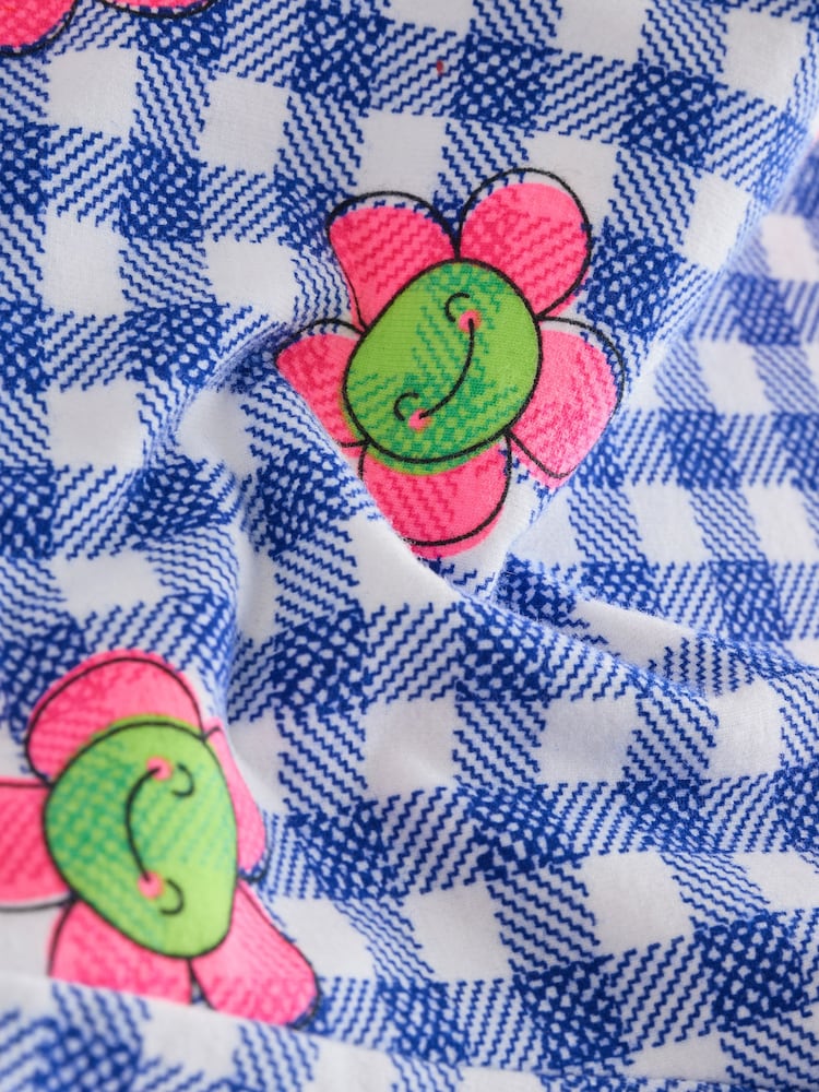Blue Gingham Flower Cycle Shorts (3-16yrs) - Image 8 of 8
