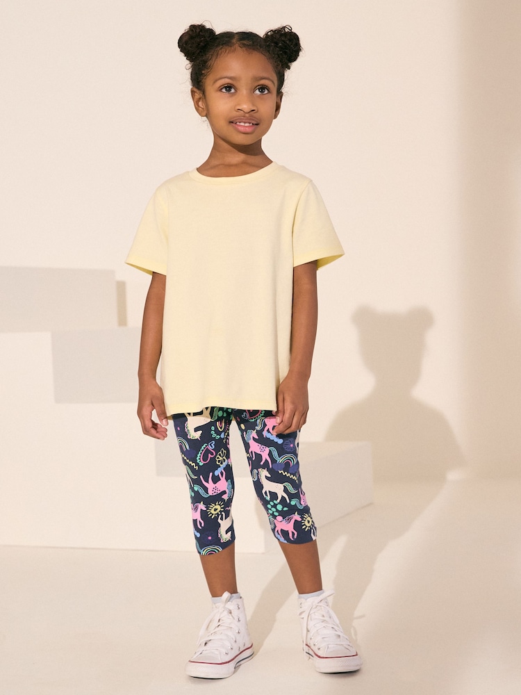 Navy Unicorn 1 Pack Cropped Leggings (3-16yrs) - Image 2 of 3